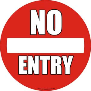 EWM03 No Entry Floor Sign