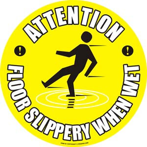 EWM05 Attention Floor Slippery When Wet Floor Sign