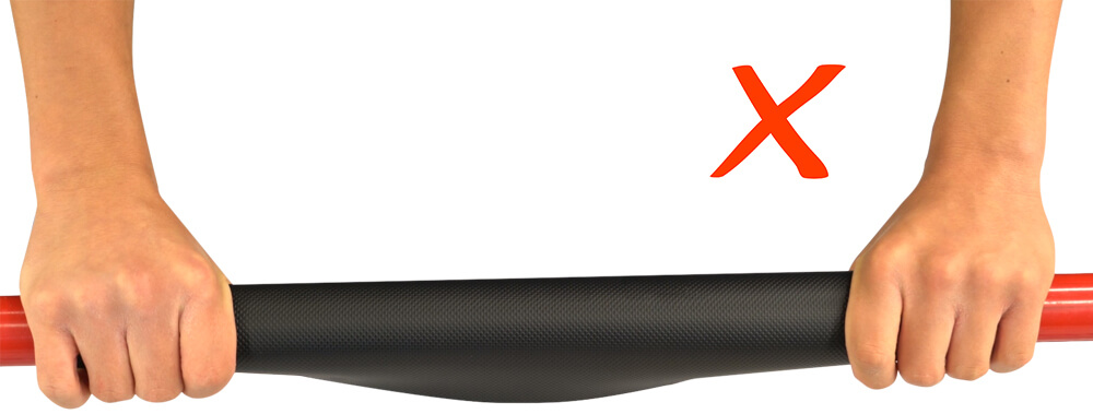 Handrail Grip Tape Image - Wrong Method Tape Application - White Background