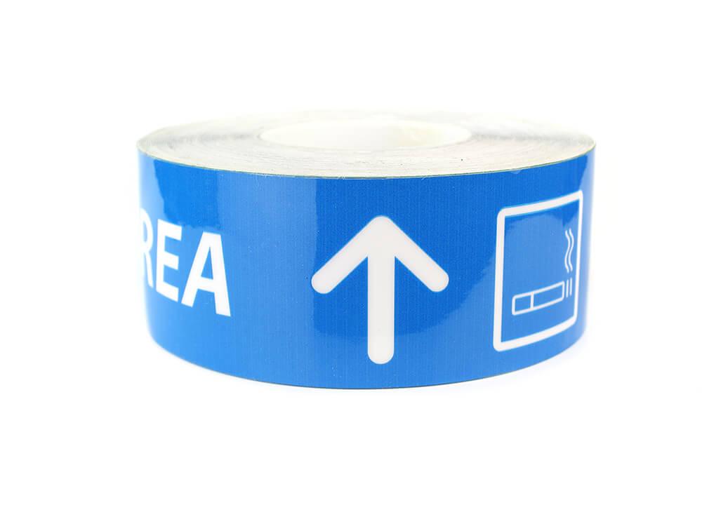Bespoke Printed Smoking Area Tape in Blue