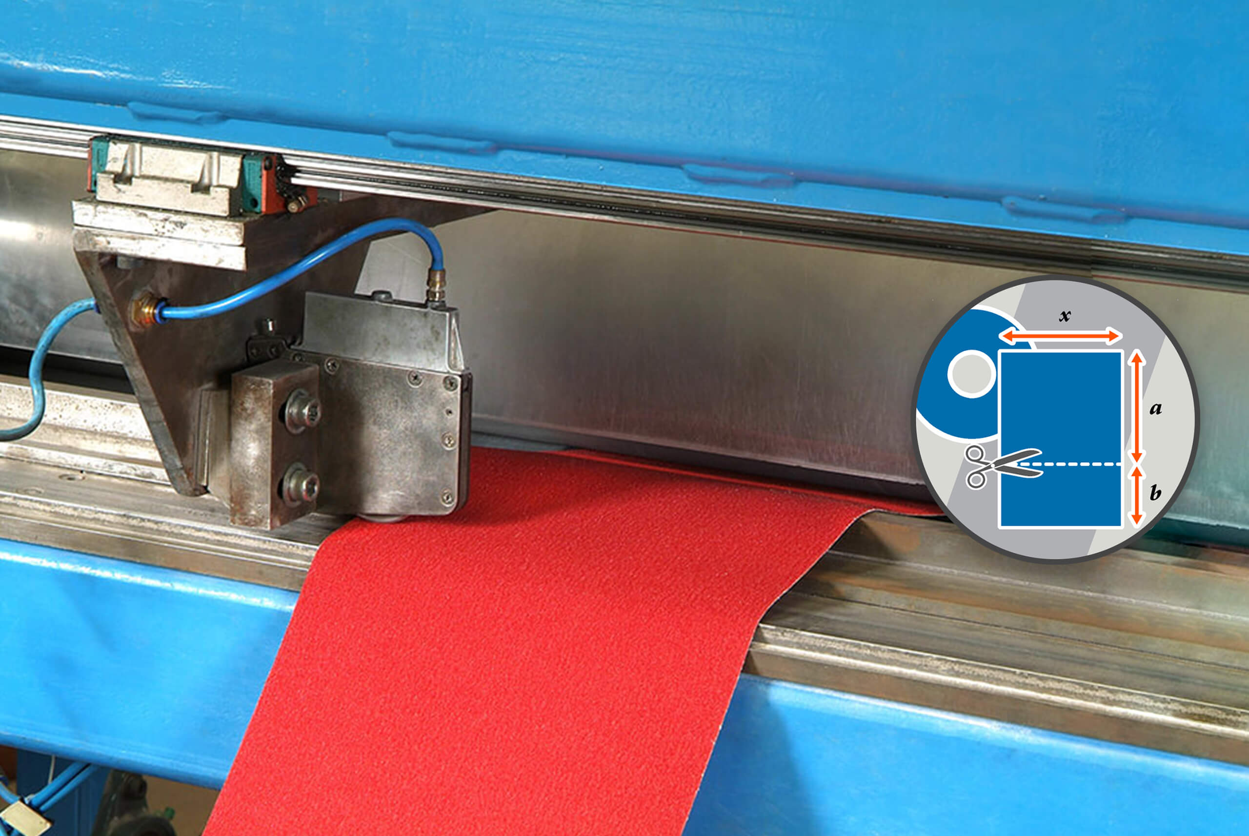 Tape Sheeting Machine Cutting Red Non Slip Material with Graphic